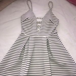 Striped peplum dress